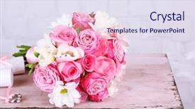  Presentation with pink wedding - Colorful presentation enhanced with white pink - beautiful wedding still life backdrop and a sky blue colored foreground
