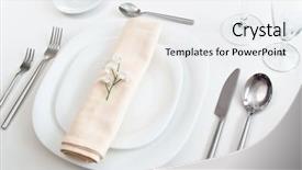  Presentation with white marble plate marble - Slide set enhanced with white place setting with white background and a white colored foreground