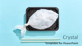  Presentation with world pollution - Slide set having white-plastic-bag background and a arctic colored foreground