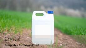  Presentation with plastic container - Presentation with white-plastic-container-with-agricultural background and a coral colored foreground