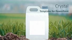  Presentation with plastic container - PPT layouts enhanced with white-plastic-container-with-agricultural background and a light blue colored foreground