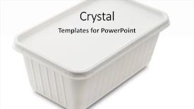  Presentation with plastic container - Slide set featuring white plastic food container isolated background and a  colored foreground