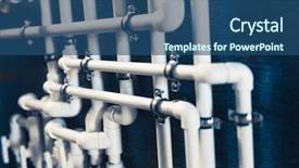  Presentation with boiler - PPT layouts consisting of white plastic pipes in boiler background and a ocean colored foreground