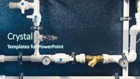  Presentation with boiler - Presentation featuring white plastic pipes in boiler background and a ocean colored foreground