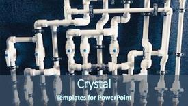  Presentation with boiler - PPT theme having white plastic pipes in boiler background and a ocean colored foreground