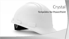  Presentation with plastic - PPT theme having white-plastic-safety-helmet-isolated background and a white colored foreground
