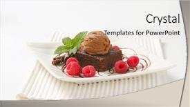  Presentation with ice cream cake - Amazing slide deck having white plate and place mat backdrop and a white colored foreground
