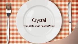  Presentation with white plate - Beautiful theme featuring white plate fork knife top backdrop and a lemonade colored foreground