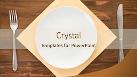 Presentation with white marble plate marble - PPT theme featuring white plate knife and fork background and a  colored foreground