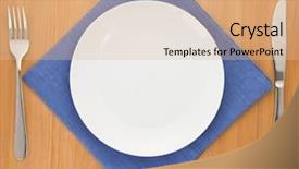  Presentation with white marble plate marble - Audience pleasing presentation consisting of white plate knife and fork backdrop and a lemonade colored foreground