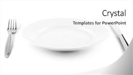  Presentation with white plate - Colorful theme enhanced with white plate knife and fork backdrop and a white colored foreground
