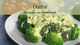  Presentation with cheese plate parmesan cheddar gouda - Cool new PPT theme with white plate of delicious broccoli backdrop and a soft green colored foreground