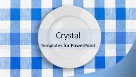  Presentation with dark blue fabric texture dark - Presentation theme having white plate on blue checked background and a light blue colored foreground