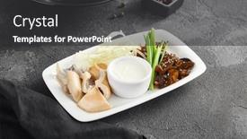  Presentation with white plate - PPT theme enhanced with white-plate-showcasing-a-mix and a dark gray colored foreground