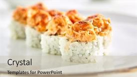  Presentation with gold border - Presentation enhanced with white plate with gold border background and a soft green colored foreground