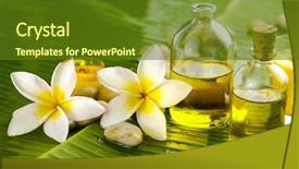  Presentation with massage therapy - Colorful presentation design enhanced with bouquet with fruit and flowers amazing composition backdrop and a coral colored foreground.