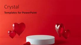 Presentation with branding - Presentation theme enhanced with white-podium-with-red-hearts background and a crimson colored foreground