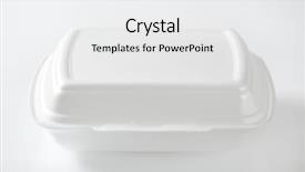  Presentation with fast food - Beautiful slide deck featuring white polystyrene fast food box backdrop and a  colored foreground