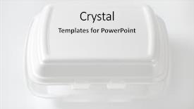  Presentation with chinese food to go box - Cool new PPT theme with white polystyrene fast food box backdrop and a  colored foreground