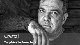  Presentation with black-hand - Theme having white portrait low-key background and a dark gray colored foreground