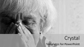 Presentation with elderly depression - Audience pleasing presentation theme consisting of white portrait of an elderly backdrop and a light gray colored foreground