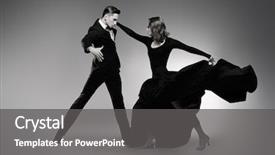  Presentation with tango - Presentation theme enhanced with white portrait of professional dance background and a dark gray colored foreground