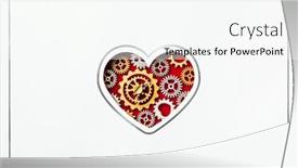  Presentation with shape heart - Amazing PPT theme having white-postcard-with-heart-shape backdrop and a white colored foreground
