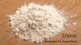  Presentation with whole wheat flour - Presentation design having white powder - wheat flour heap background and a coral colored foreground