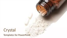  Presentation with apothecary - Beautiful slide deck featuring white powder from crushed pill backdrop and a cream colored foreground