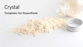  Presentation with powder - Presentation theme having white powder from jar background and a  colored foreground