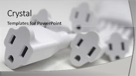  Presentation with power generation and transmission - Colorful theme enhanced with white power extension cords close backdrop and a  colored foreground