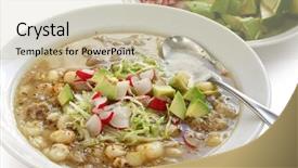  Presentation with mexican - Presentation theme consisting of white pozole mexican soup cuisine background and a soft green colored foreground