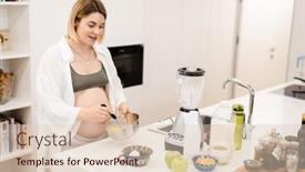  Presentation with medicine pregnant woman - Presentation design consisting of white-pregnant-woman-whipping-eggs background and a lemonade colored foreground