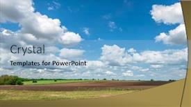  Presentation with oklahoma - Audience pleasing slide set consisting of white-puffy-clouds-moving-over backdrop and a light blue colored foreground