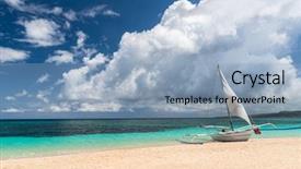  Presentation with boracay beach - Audience pleasing PPT theme consisting of white puka beach of boracay backdrop and a light blue colored foreground