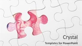  Presentation with food dimsum chinese in china - Cool new presentation with white puzzle and chinese banknote backdrop and a white colored foreground