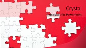  Presentation with red puzzle - PPT theme with white puzzle on a red background and a red colored foreground