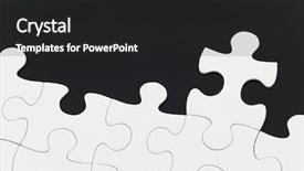  Presentation with agriculture black and white cow - Audience pleasing PPT theme consisting of white puzzle over black background backdrop and a dark gray colored foreground