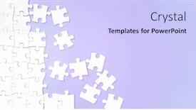  Presentation with puzzle pieces - Presentation theme consisting of white-puzzle-pieces-on-pupple background and a sky blue colored foreground