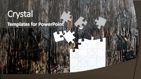  Presentation with puzzle pieces - Amazing slide deck having white puzzle with missing piece backdrop and a dark gray colored foreground