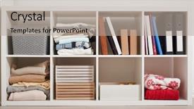  Presentation with full score - Slide deck featuring white rack with shelves full background and a mint green colored foreground