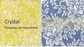  Presentation with floral fabric - PPT theme enhanced with white real lace floral fabric background and a yellow colored foreground