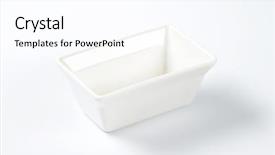  Presentation with bowl - Amazing presentation design having white rectangular bowl on white backdrop and a  colored foreground