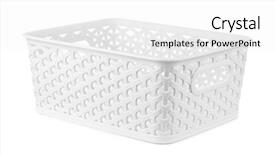  Presentation with storage - Cool new presentation with white rectangular plastic storage basket backdrop and a white colored foreground