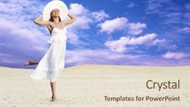  Presentation with relaxation - Audience pleasing PPT theme consisting of white relaxation at sunny desert backdrop and a lemonade colored foreground