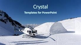  Presentation with rescue helicopter - Colorful theme enhanced with white rescue helicopter parked backdrop and a  colored foreground