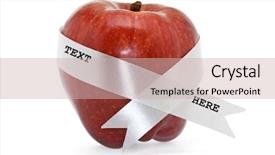  Presentation with champion - Slides consisting of ribbon banner - fresh food champion apple background and a coral colored foreground