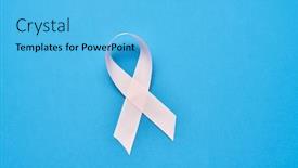  Presentation with blue ribbon - Audience pleasing PPT theme consisting of white-ribbon-isolated-on-blue backdrop and a light blue colored foreground