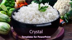  Presentation with rice - PPT theme having white-rice-cooked-with-legumes background and a  colored foreground
