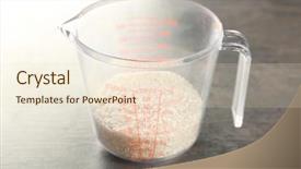  Presentation with basmati rice white rice rice - Cool new PPT layouts with white rice in measuring cup on table backdrop and a lemonade colored foreground